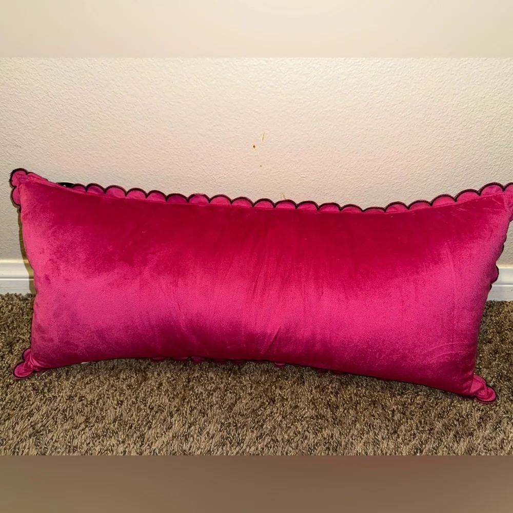 Disco‎ Dancing Skeletons Embroidered Velvet Decorative Scallop Edge Pillow NWT